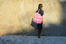 XXL-Strandtasche mit 2 Clutch Innentaschen zum Herausnehmen - Pink Kiss