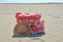 XXL beach bag with 2 removable clutch inner pockets - Aperol Spritz 