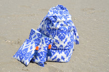 XXL beach bag with 2 removable clutch inner pockets - Sunset Boulevard
