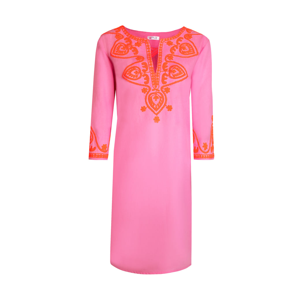 Royal Elegance Tunic (Pink / Neon Orange)
